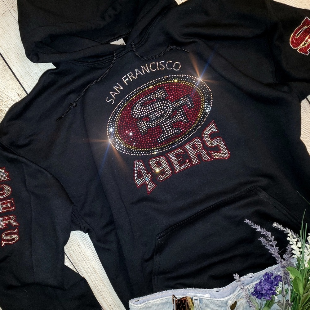 San Francisco 49ers Rhinestone Hoodie all sizes - Picture 3 of 7